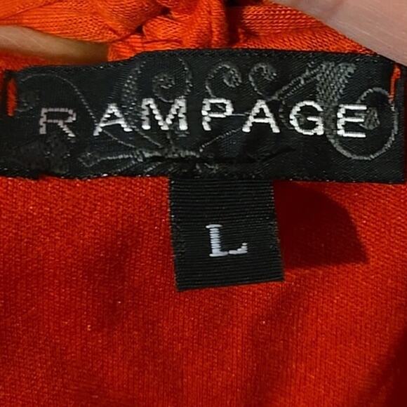 NWT Rampage Red/Orange Polka Dot Cutout Halter Top Large 0110 - Picture 7 of 10